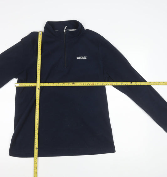 Regatta Women’s Navy 1/4 Zip Fleece Pullover Sweatshirt UK 14 Outdoor Warm