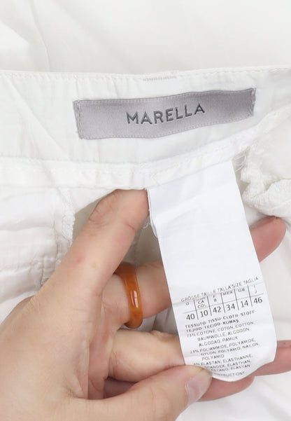 Marella Women’s White Chino Trousers Size 14 Cotton Blend Lightweight