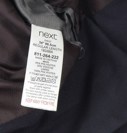 Next Men's Black 34 Regular Fit Single-Breasted Blazer
