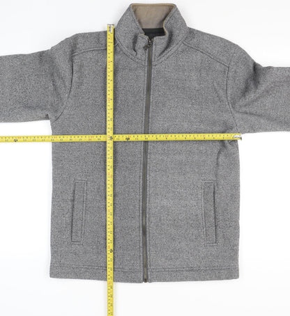 Marks and Spencer Men's Grey Herringbone Full Zip Jacket Size S
