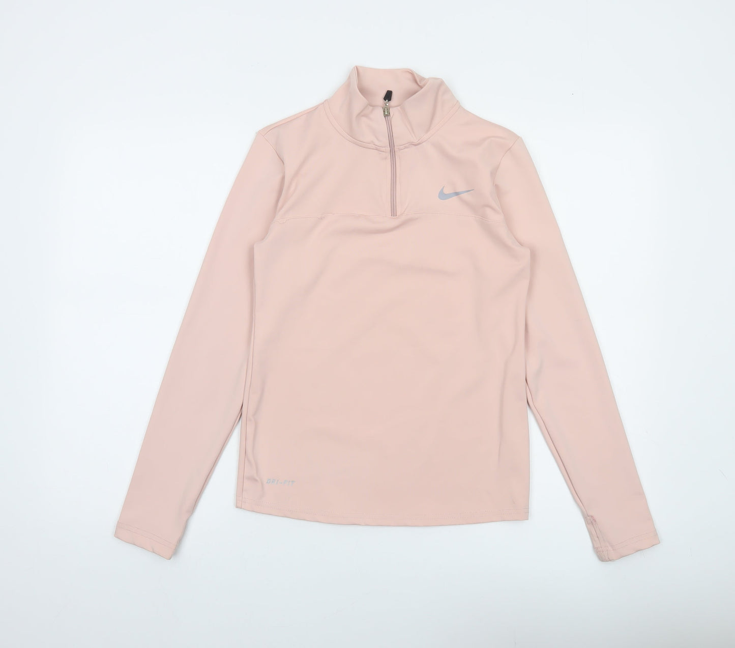 Nike Women's Pink Dri-FIT Long Sleeve 1/4 Zip Training Top Size M