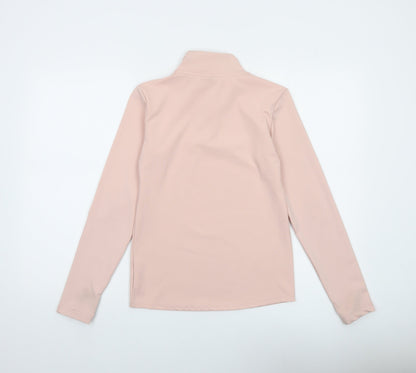 Nike Women's Pink Dri-FIT Long Sleeve 1/4 Zip Training Top Size M