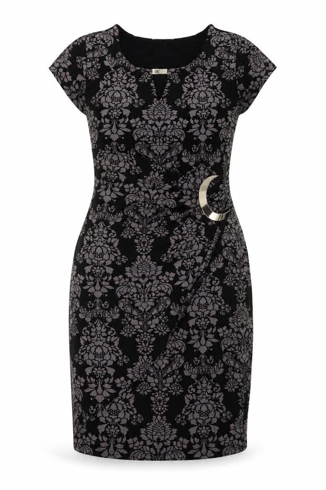 Front view of Wallis Petite Black Bodycon Knee Length Dress, size 8