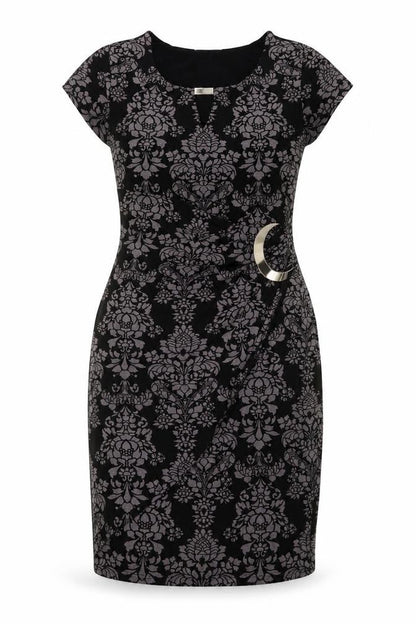 Front view of Wallis Petite Black Bodycon Knee Length Dress, size 8