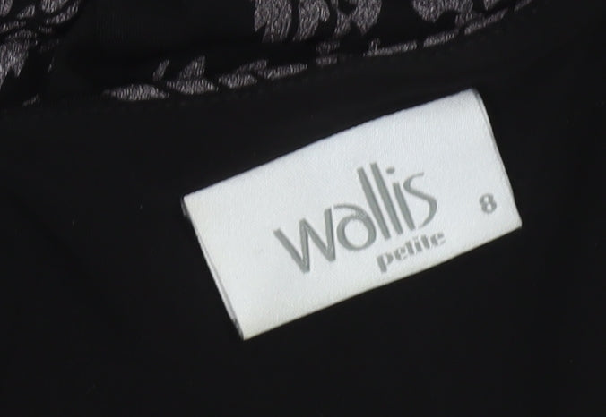 Wallis Petite Black Bodycon Knee Length Dress Size 8
