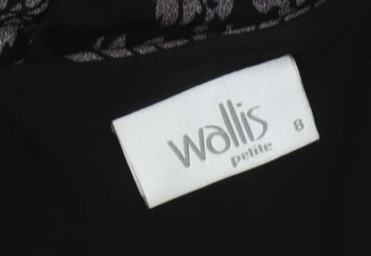 Wallis Petite Black Bodycon Knee Length Dress Size 8