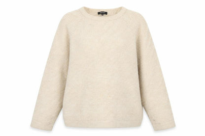 Mystify Womens Beige XL Pullover Knit Jumper Herringbone Crew Neck