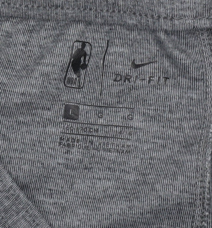 Nike Boys Grey NBA Dri-FIT Jogger Trousers Size L Moisture Wicking Activewear