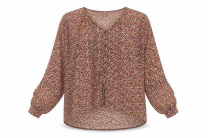 Mossimo Supply Co Womens Multicoloured Floral V-Neck Chiffon Blouse Size L