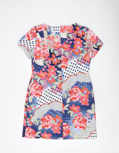 R.O.B. Women’s Multicoloured Floral Short Shift Dress Size 14