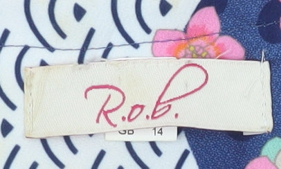R.O.B. Women’s Multicoloured Floral Short Shift Dress Size 14