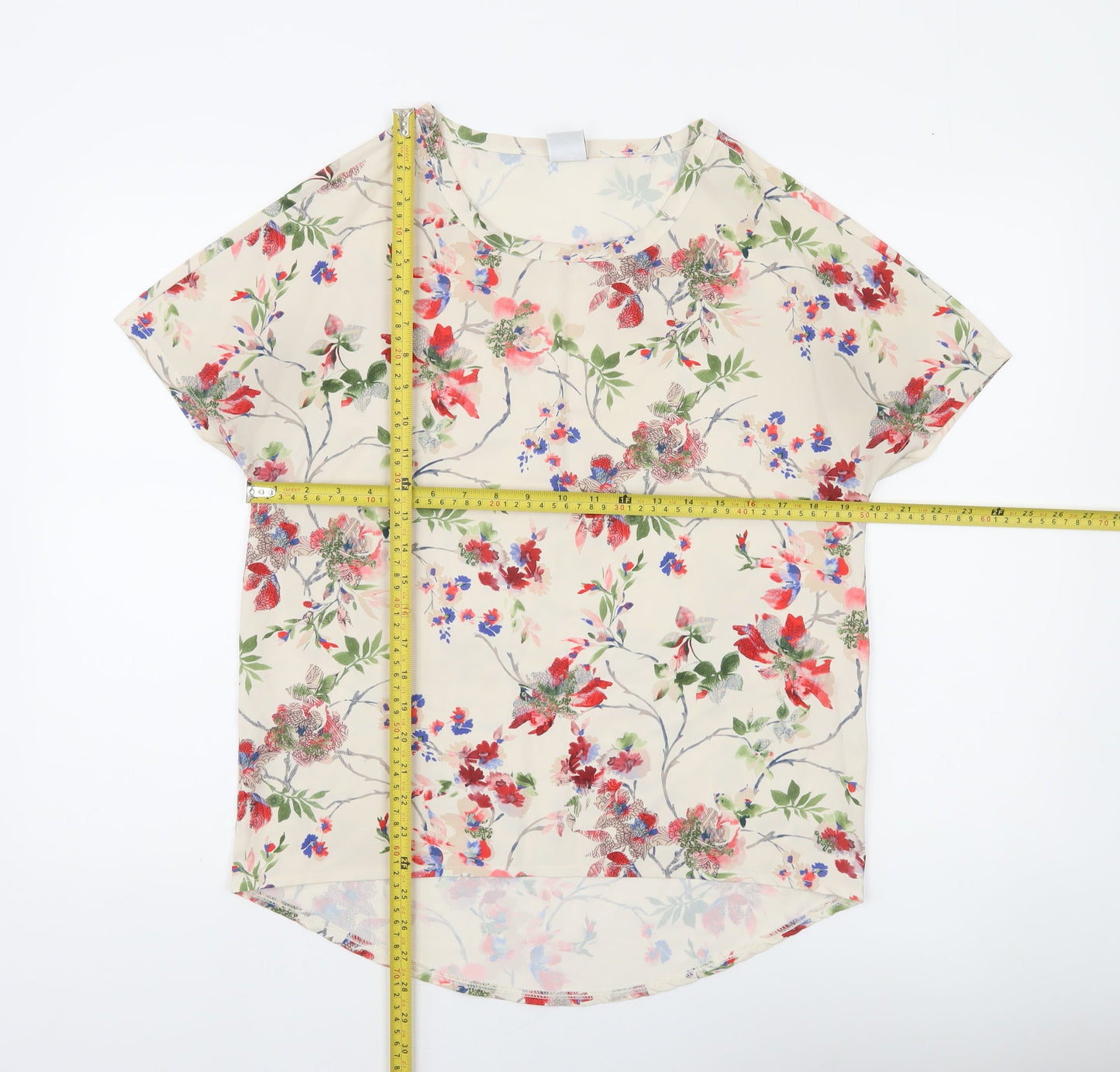 Vero Moda Women's Beige Floral Chiffon Blouse XS