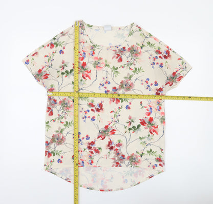 Vero Moda Women's Beige Floral Chiffon Blouse XS