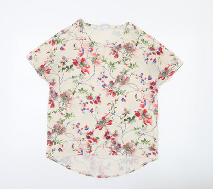 Vero Moda Women's Beige Floral Chiffon Blouse XS