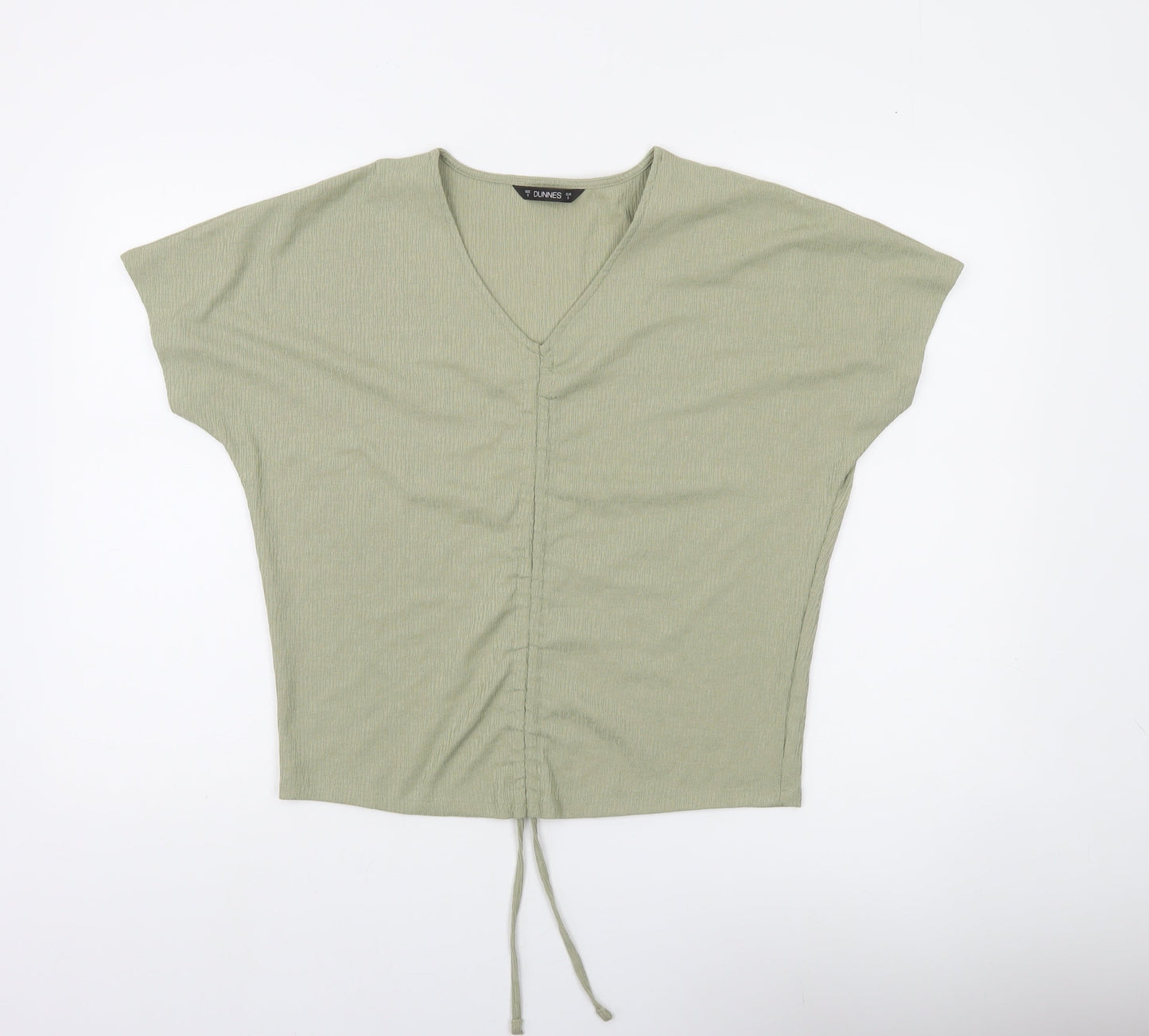 Dunnes Women’s Green V-Neck Cropped Drawstring Top Size S