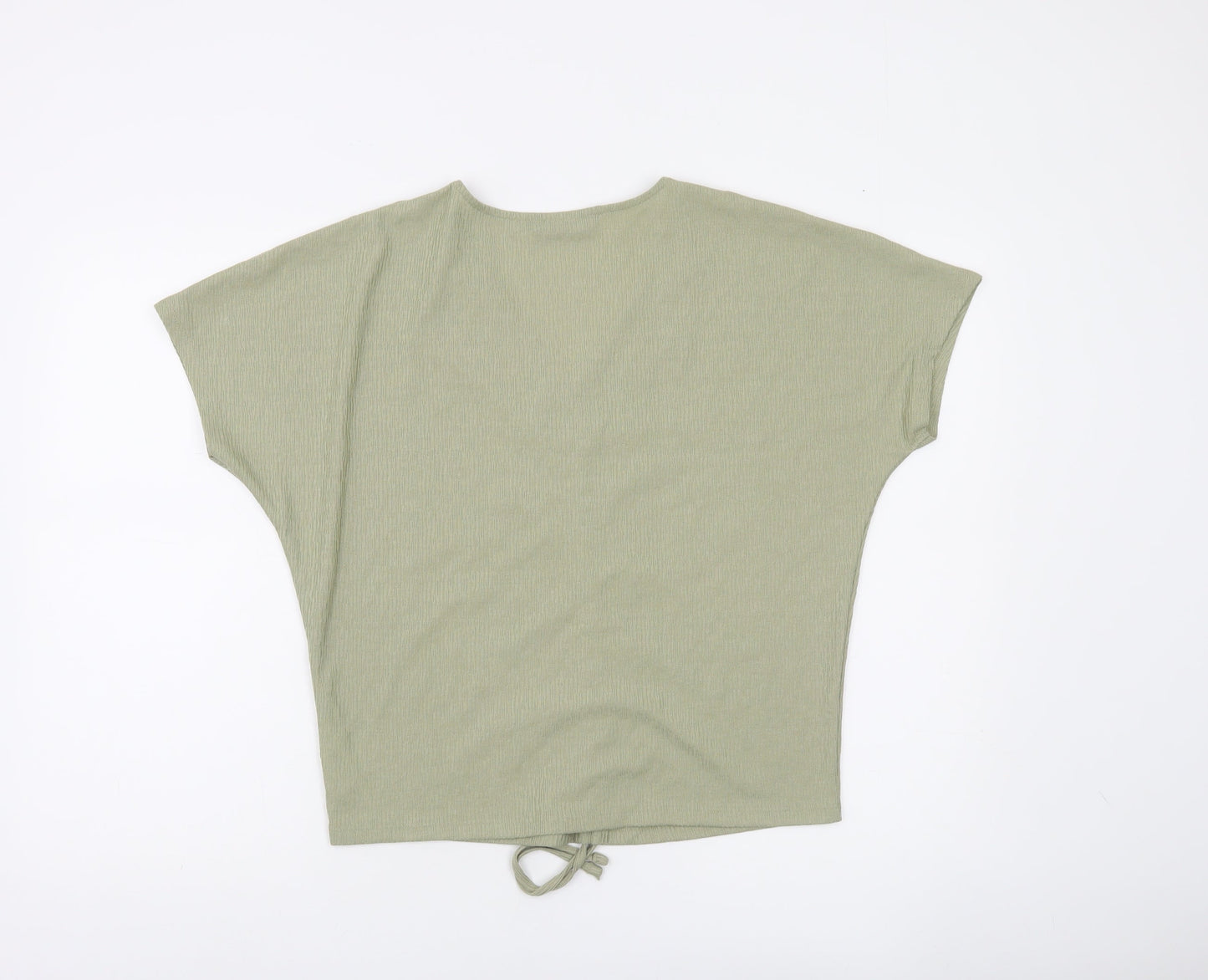 Dunnes Women’s Green V-Neck Cropped Drawstring Top Size S
