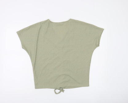 Dunnes Women’s Green V-Neck Cropped Drawstring Top Size S