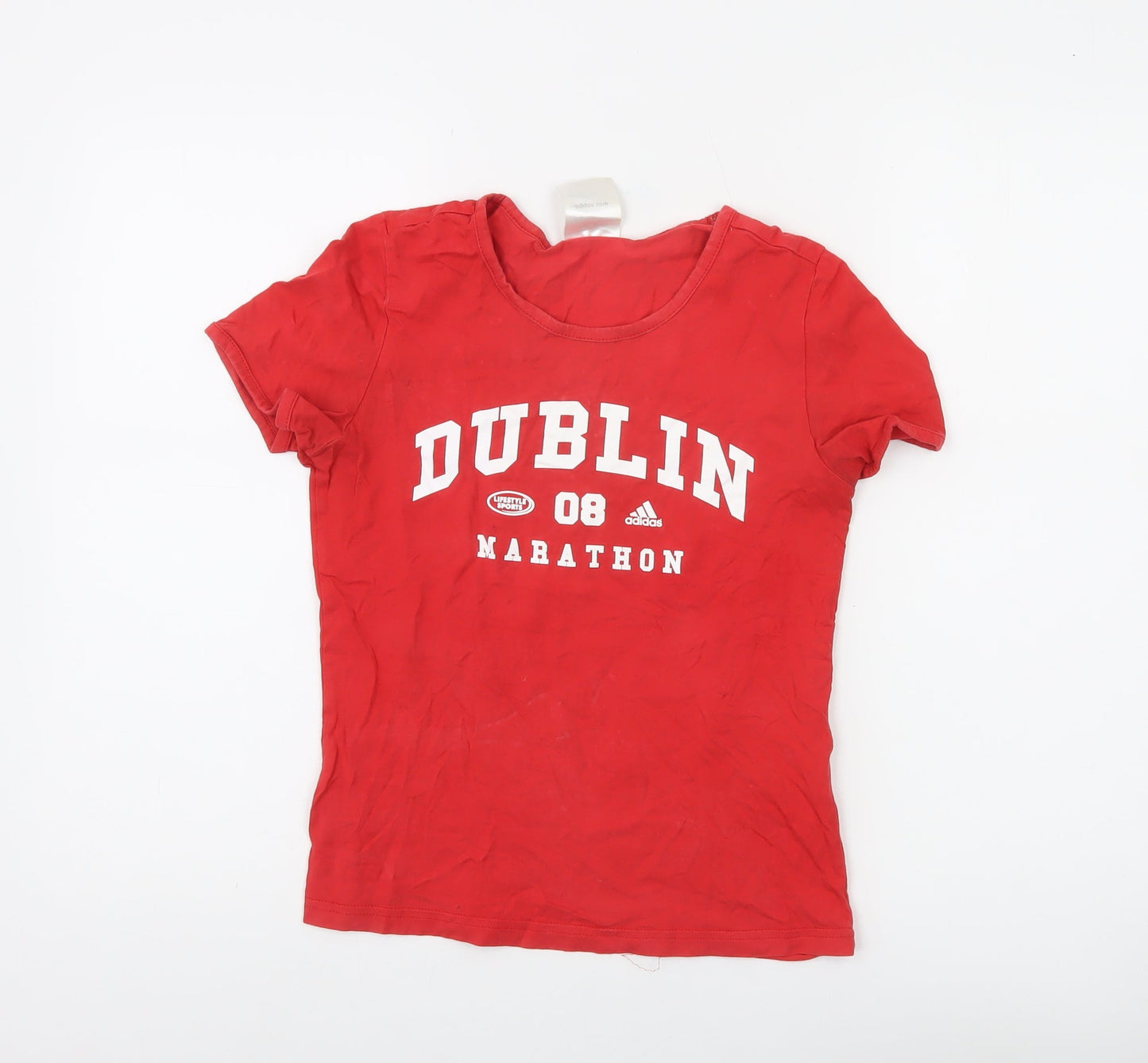Womens UK Size 8 adidas Red Basic T-Shirt
