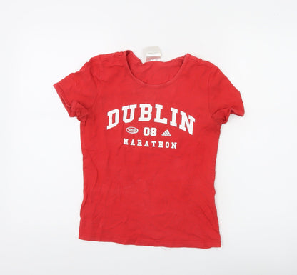 Womens UK Size 8 adidas Red Basic T-Shirt