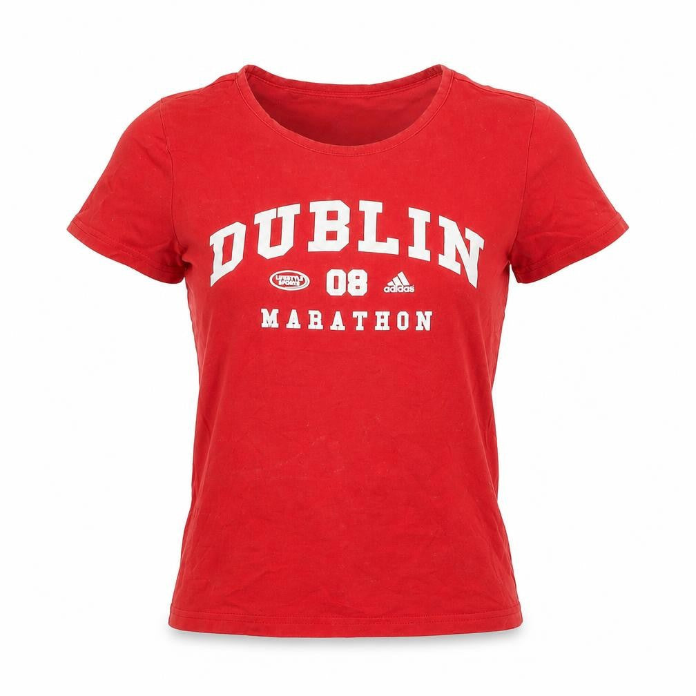 Womens UK Size 8 adidas Red Basic T-Shirt