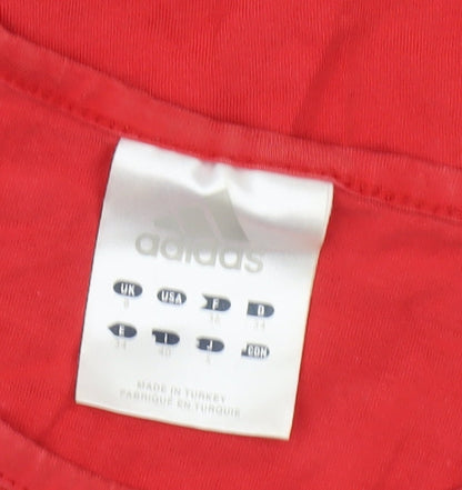 Womens UK Size 8 adidas Red Basic T-Shirt