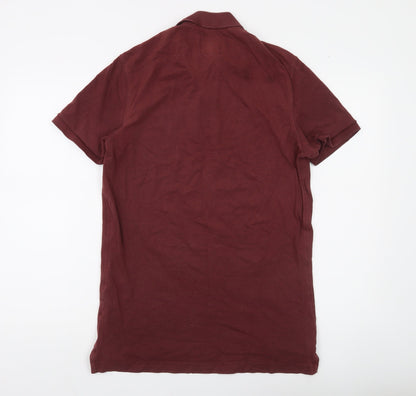 Abercrombie & Fitch Men's Maroon Short Sleeve Polo Shirt Size M