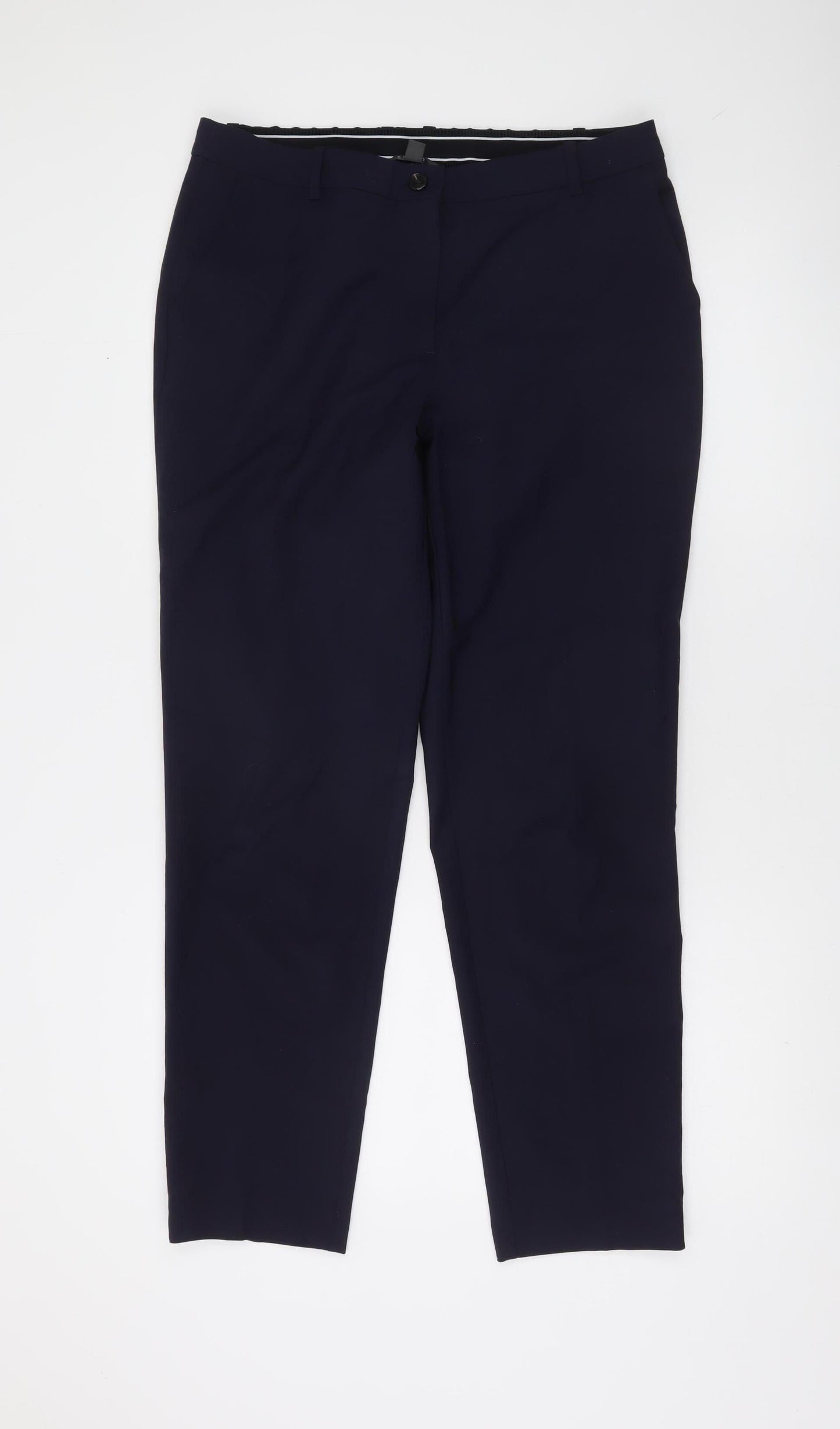 Esprit Women’s Navy Blue Slim Ankle Trousers Size 14