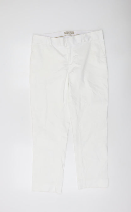 Banana Republic Women’s White Chino Hampton Trousers Size 10 Slim Fit