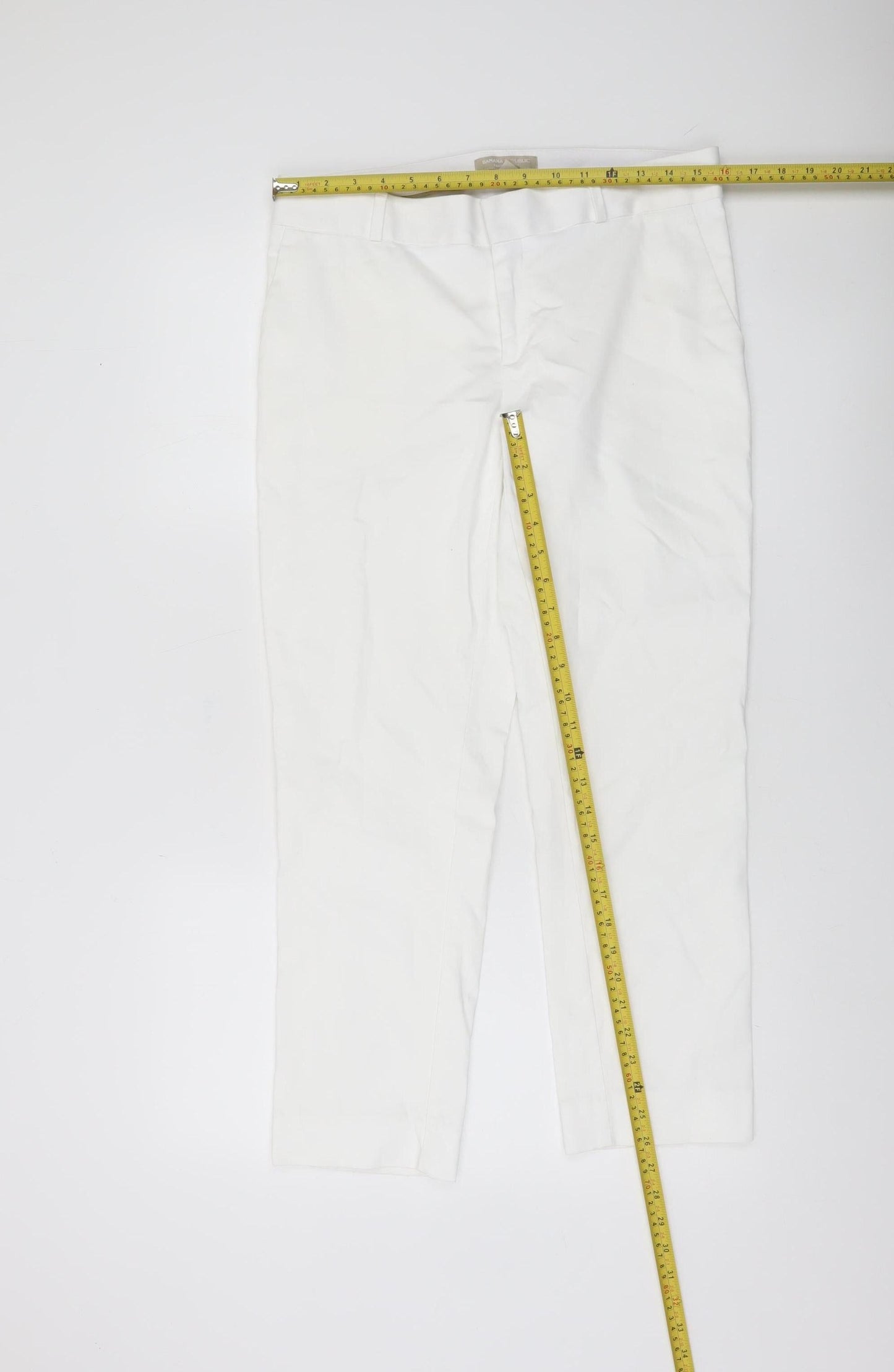 Banana Republic Women’s White Chino Hampton Trousers Size 10 Slim Fit
