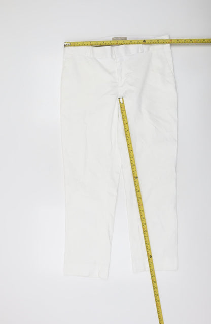 Banana Republic Women’s White Chino Hampton Trousers Size 10 Slim Fit