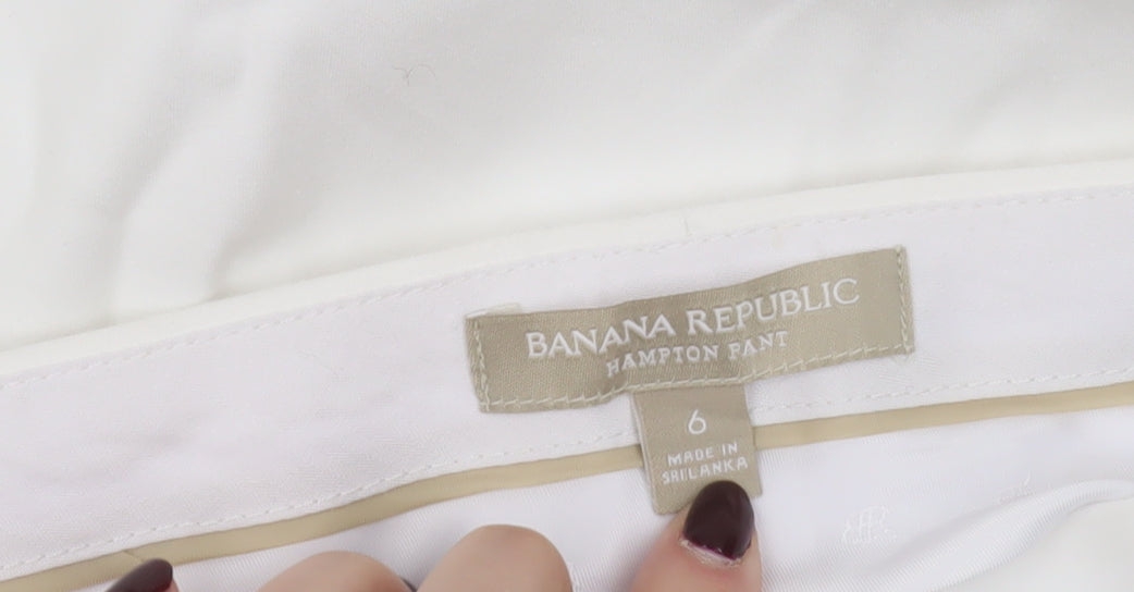 Banana Republic Women’s White Chino Hampton Trousers Size 10 Slim Fit