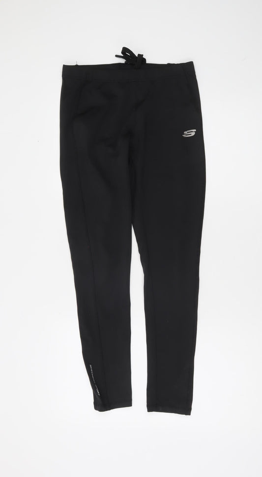 Skechers Sport Womens Black Leggings Size S Drawstring Waist