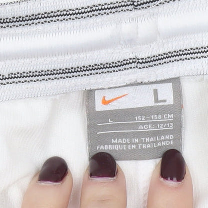Nike Boys White L (12-13 Years) Athletic Activewear Shorts Lightweight