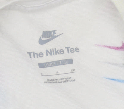 Nike Men's White Loose Fit Graphic Print T-Shirt Small