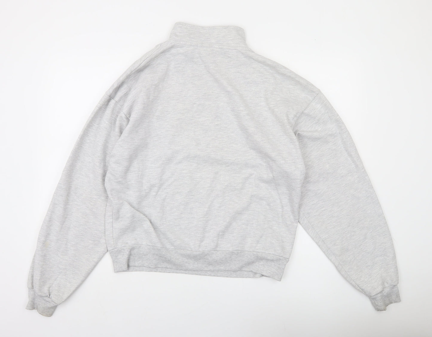 ASOS Design Women's Grey 1/4 Zip Sweatshirt UK 8 Cotton Blend