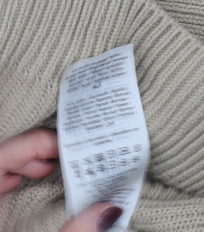 Jack & Jones Men’s Beige XL 1/2 Zip High Neck Knit Jumper