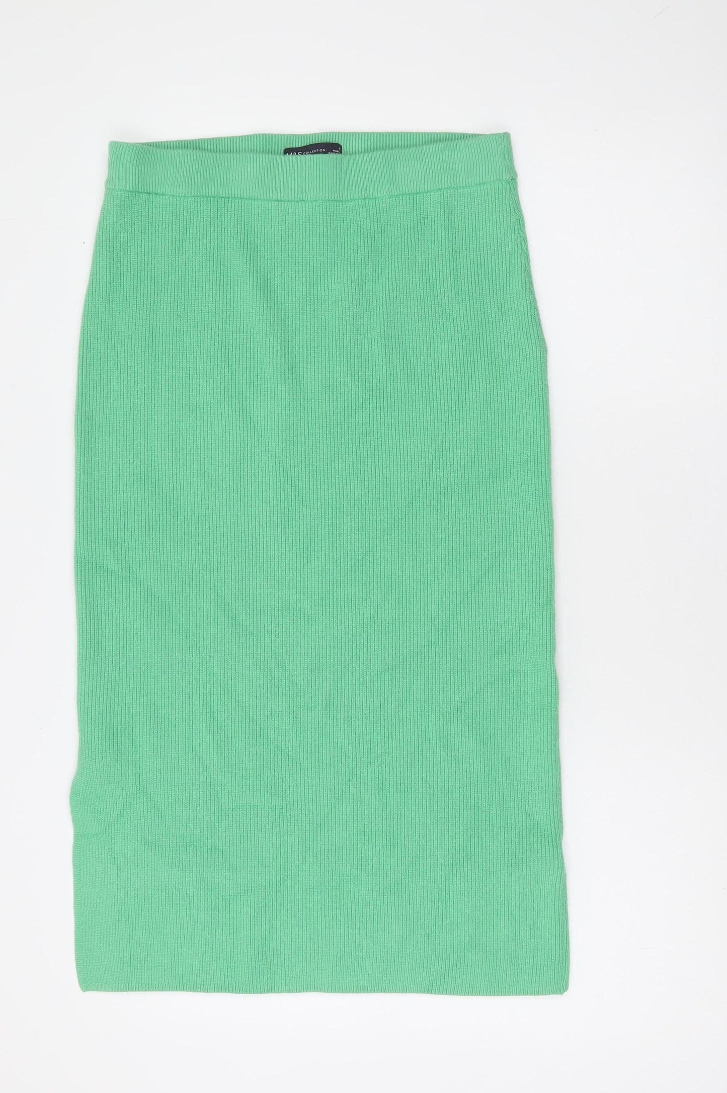 Marks and Spencer Women’s Green Rib Knit Midi Pencil Skirt Size M