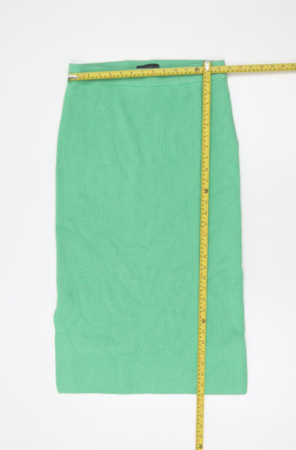 Marks and Spencer Women’s Green Rib Knit Midi Pencil Skirt Size M