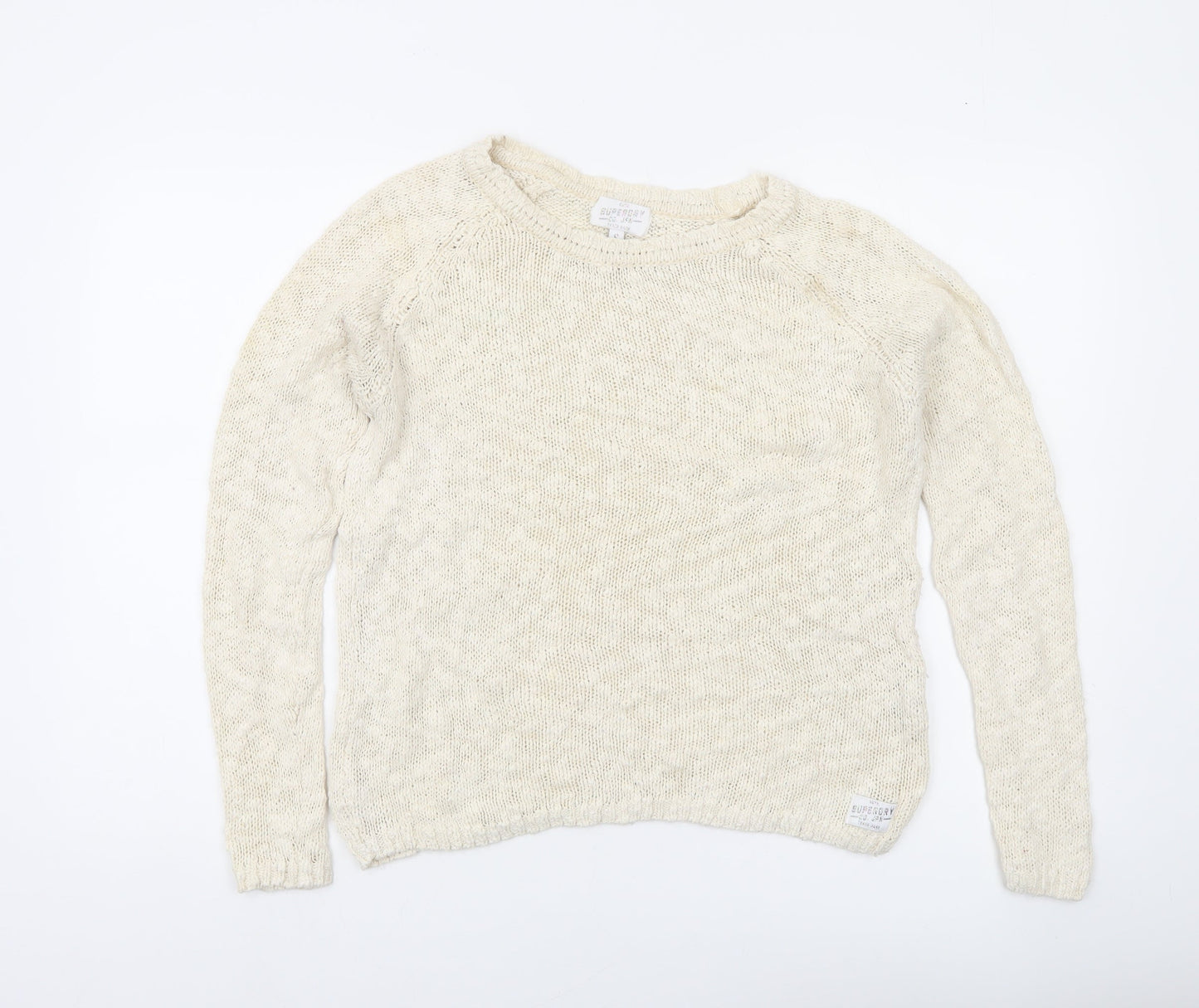 Womens UK Size S Superdry Ivory Pullover Jumper