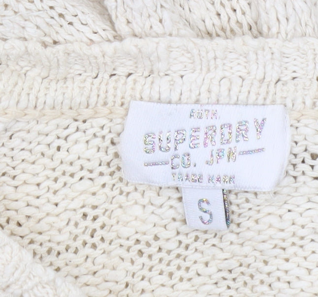 Womens UK Size S Superdry Ivory Pullover Jumper