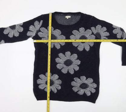 River Island Women’s Blue Floral Knit Jumper Size 6
