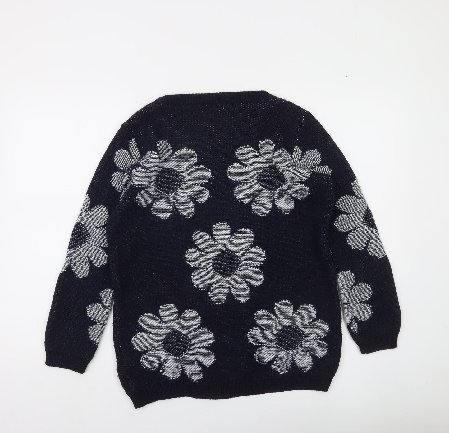 River Island Women’s Blue Floral Knit Jumper Size 6