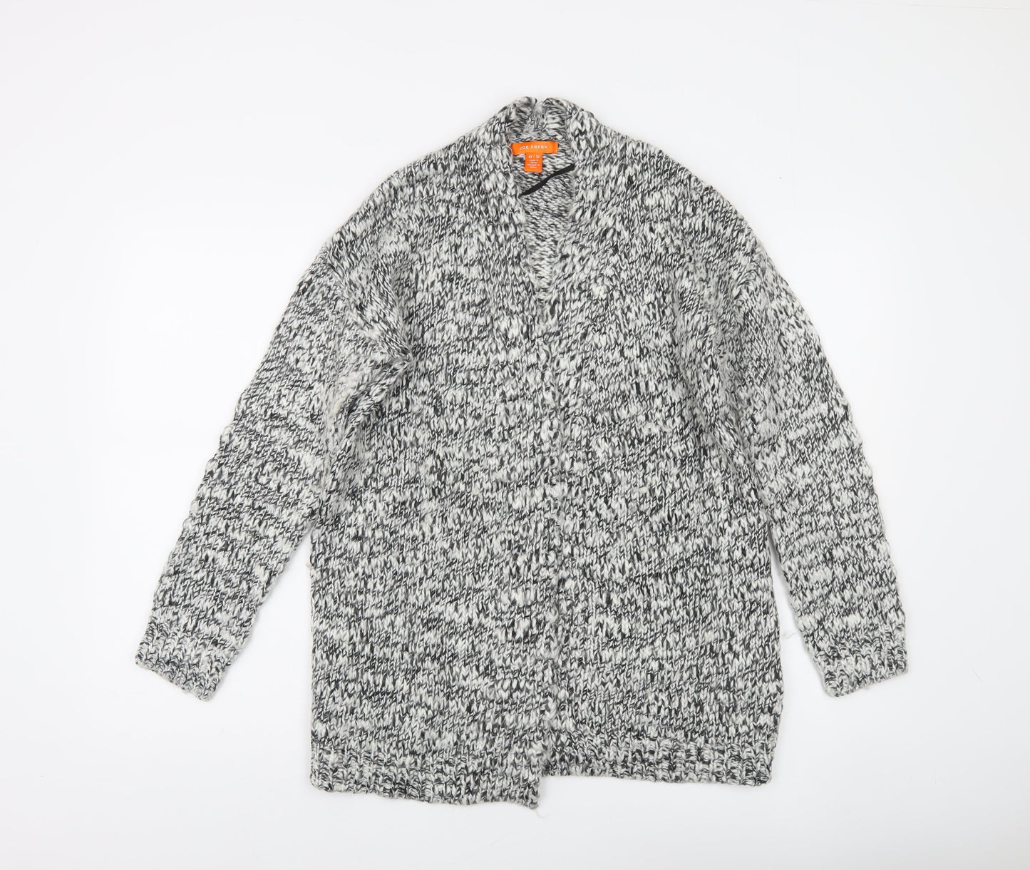Joe Fresh Women’s Grey Chunky Knit V-Neck Open Cardigan XS