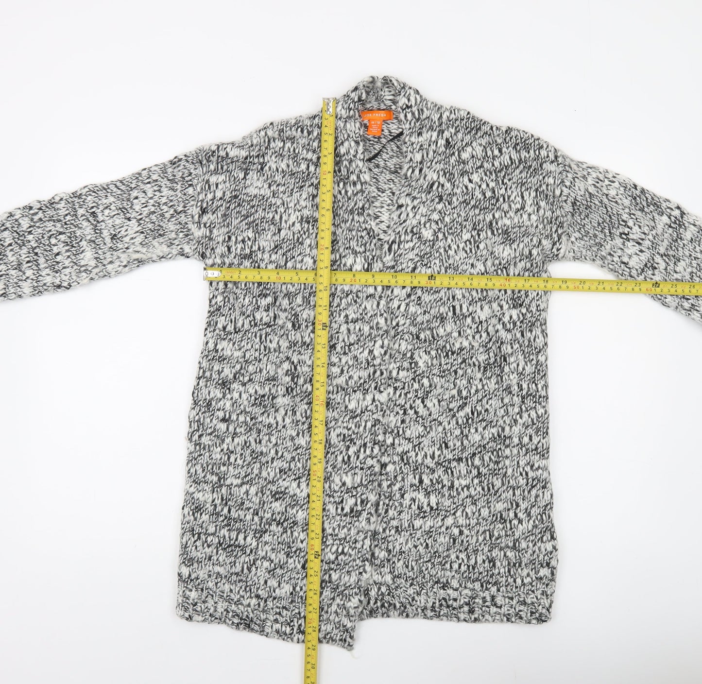 Joe Fresh Women’s Grey Chunky Knit V-Neck Open Cardigan XS