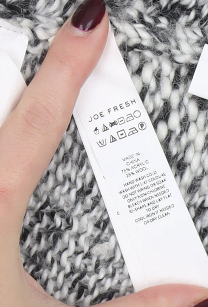 Joe Fresh Women’s Grey Chunky Knit V-Neck Open Cardigan XS