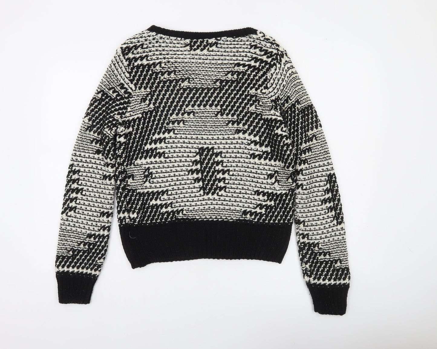 Dorothy Perkins Womens Black White Geometric Knit Jumper Size 12