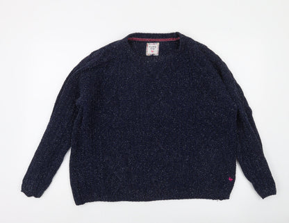 Country Rose Women's Blue Glitter Knit Pullover Jumper Size M