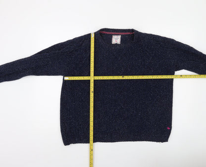 Country Rose Women's Blue Glitter Knit Pullover Jumper Size M