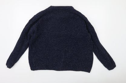 Country Rose Women's Blue Glitter Knit Pullover Jumper Size M
