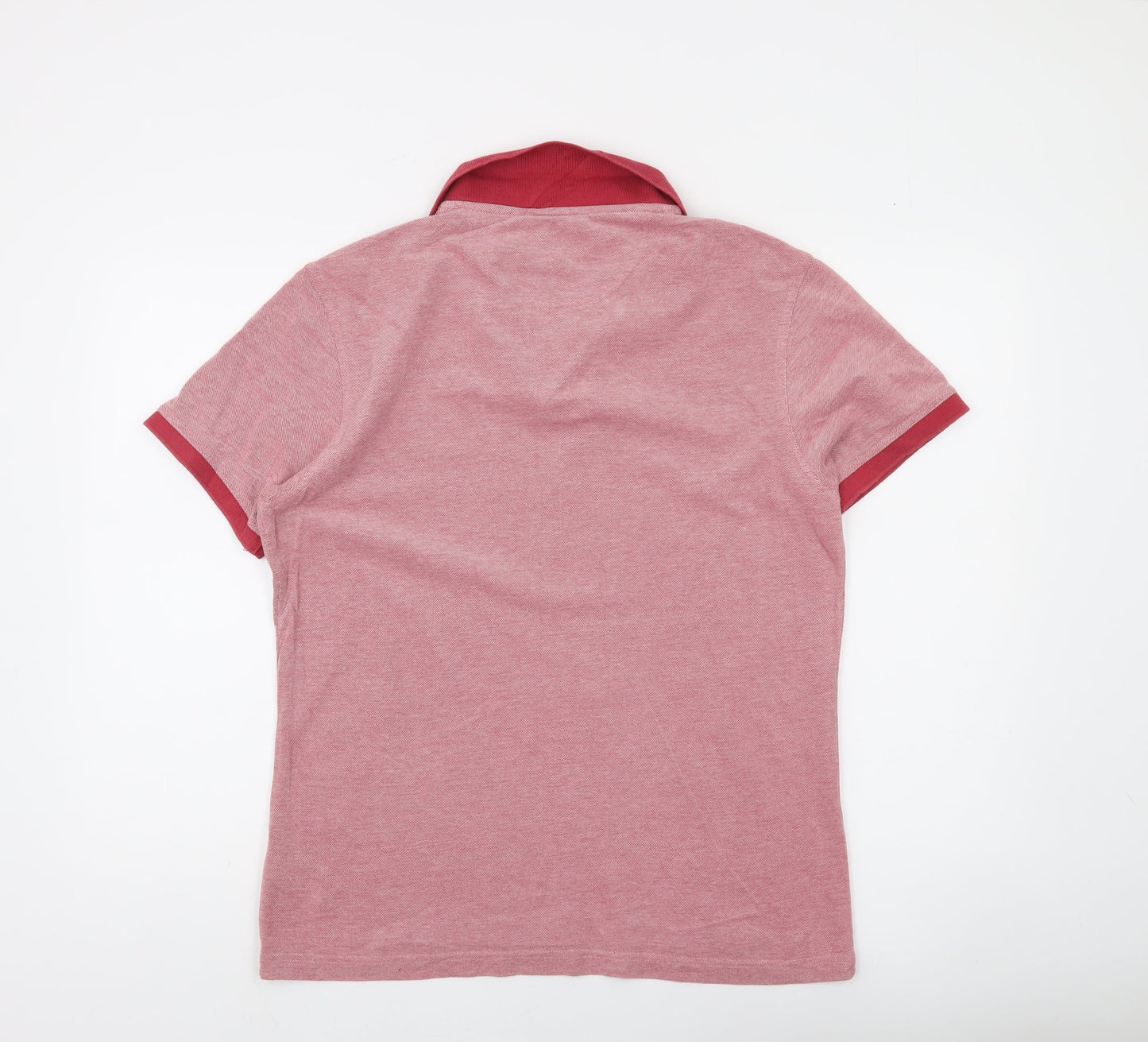 Barbour Men's Red Cotton Short Sleeve Polo Shirt L